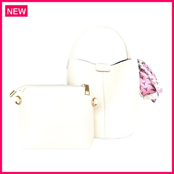 Vegan Leather Bucket Bag Crossbody with Adjustable Strap Compact Size